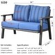 preview thumbnail 43 of 42, OVIOS Outdoor Steel Frame Bench Wicker Stripes Pattern Cushion Loveseat