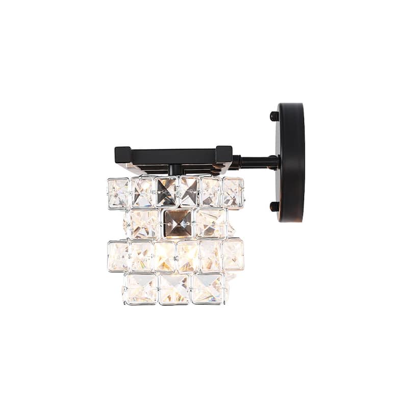 Mosaic Crystal Cube Shade Linear Bathroom Vanity Light