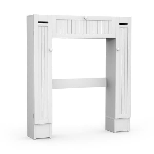 Shop Costway Wooden Over The Toilet Storage Cabinet Drop Door