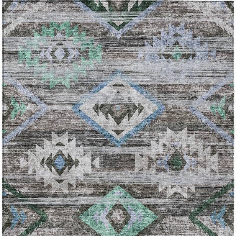 HomeRoots Southwestern Transitional Rectangle Outdoor Rug
