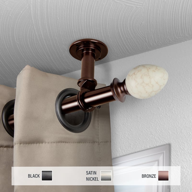 InStyleDesign Waney 1 inch Diameter Ceiling Curtain Rod/ Room Divider - 66 to 120 inches - Bronze