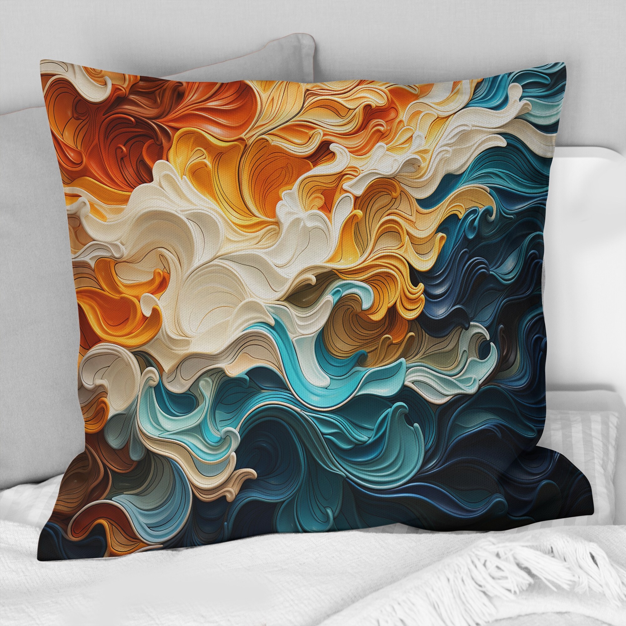 Designart - Multicolor Op Art Dynamic Flow I - Op Art Printed