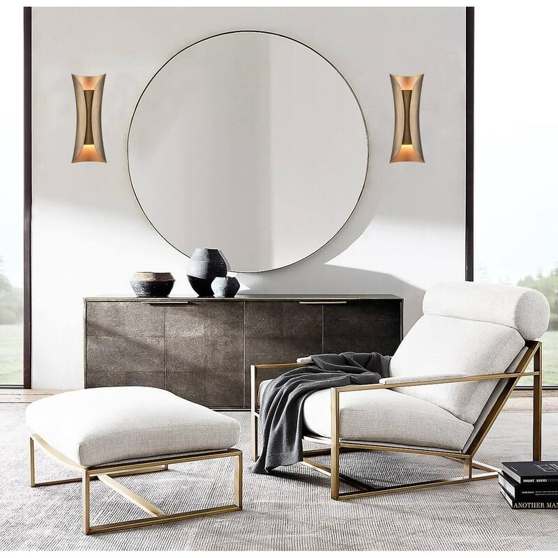 Massa Modern Wall Sconce 2-Light Natural Brass