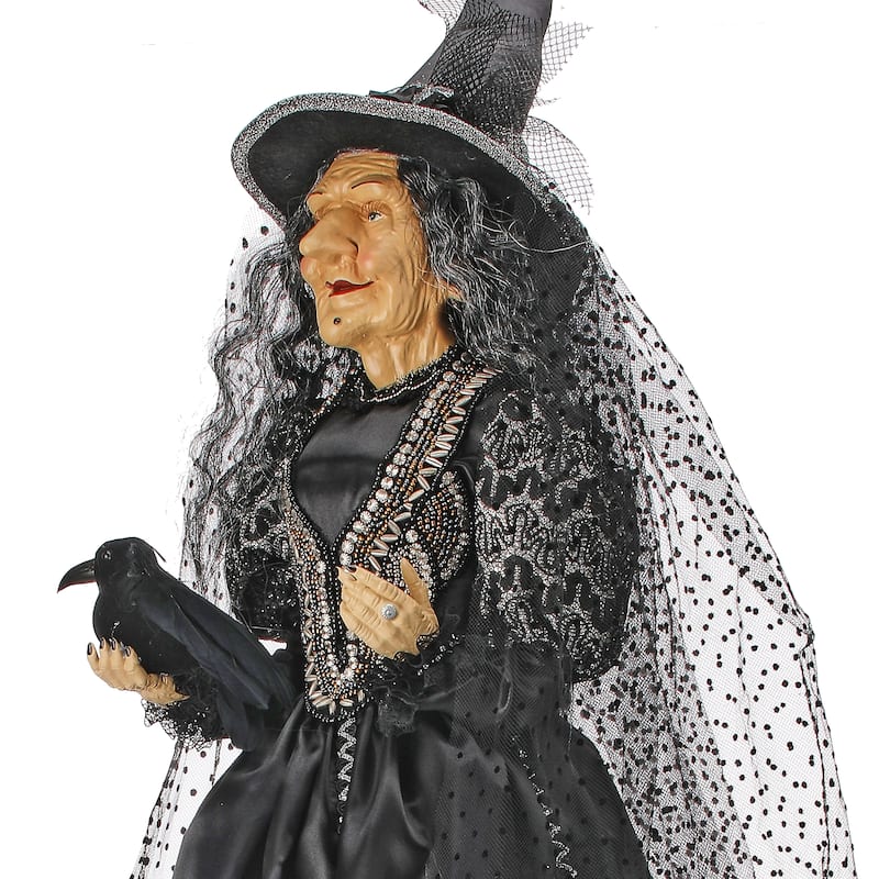 42" Standing Witch With Raven