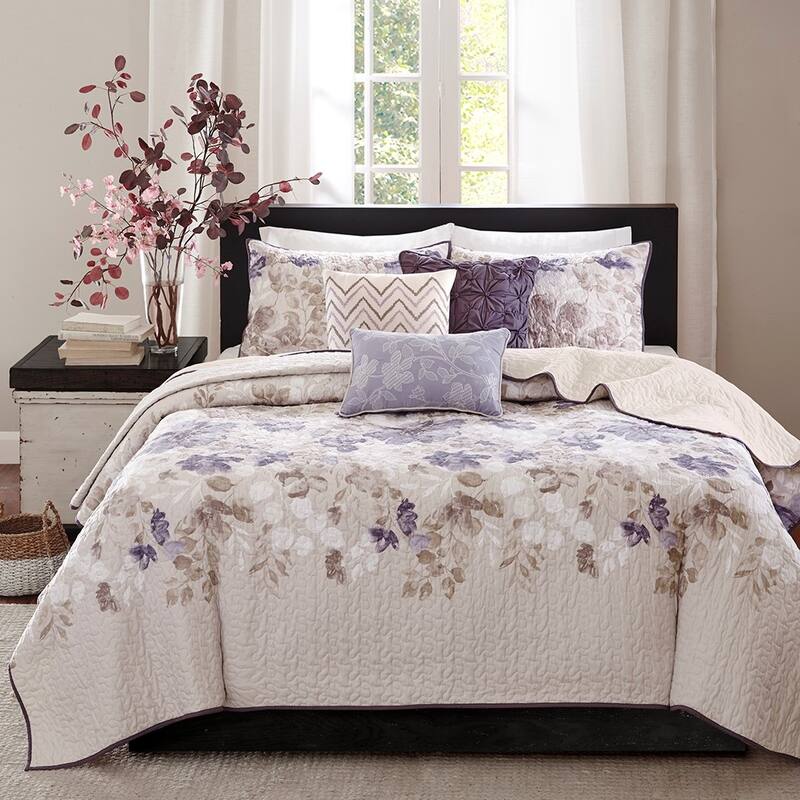 GDF Studio - Luna 6-Piece Reversible Quilt Set with Decorative Pillows