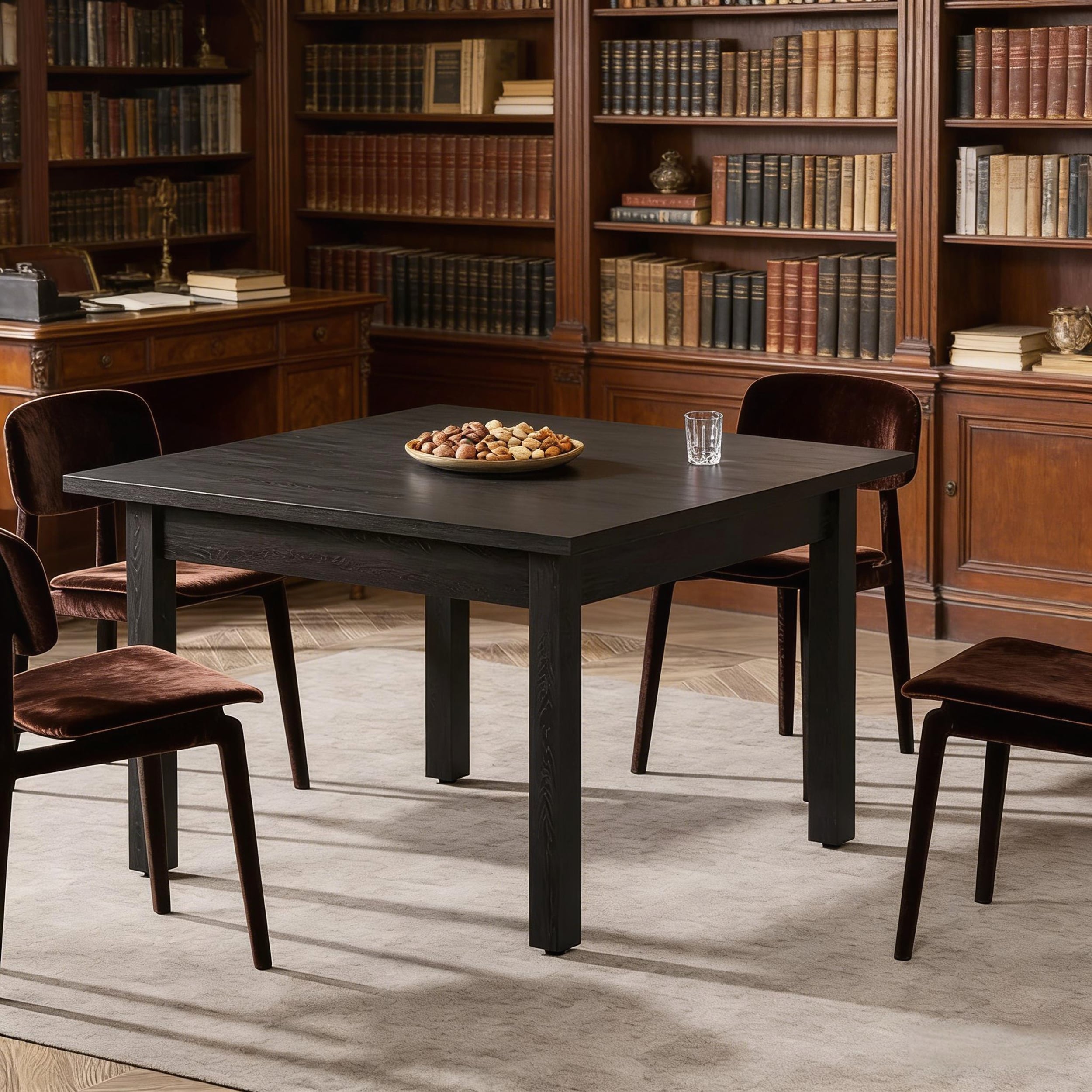 Mid-Sized Rustic Brown Square Dining Table for Modern Kitchens and Small Spaces