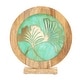 preview thumbnail 1 of 13, River of Goods Round Decorative Stained Glass Mango Wood Stand - 13" x 3" x 14" Blue