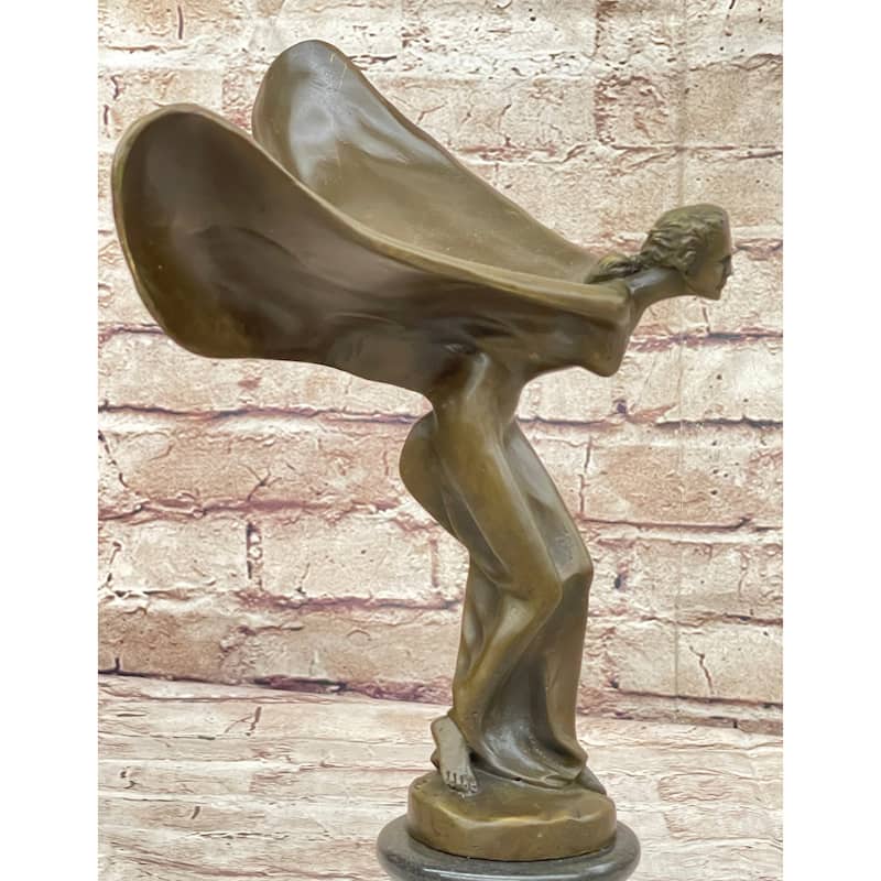 Spirit Of Ecstasy Rolls Royce Hood Emblem Bronze Metal Statue Sculpture Figure