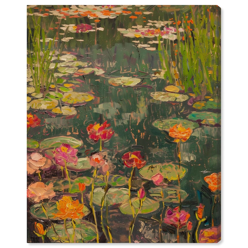 Art Remedy Afternoon Visit Gallery Wrapped Impressionism 1 Piece Canvas Wall Art /Monet And Van Gogh Inspired Art - 30 x 36