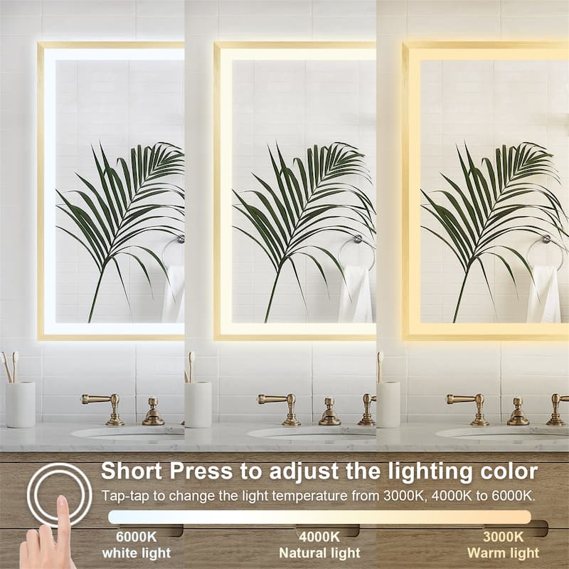 LED Wall Mounted Backlit and Front Lighted Mirror for Bathroom