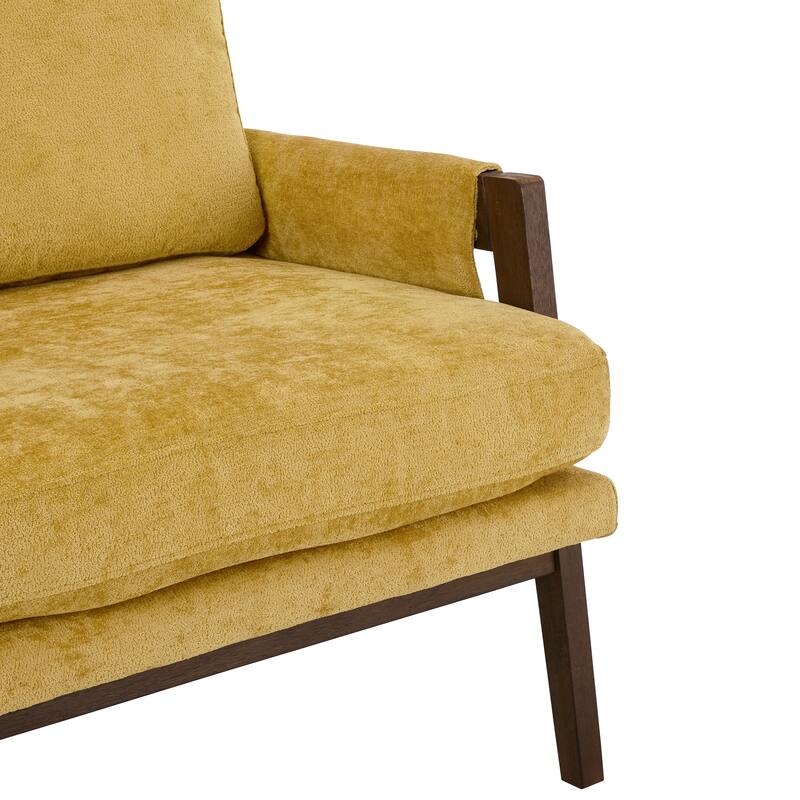 Lounge Chair Upholstered Arm Chair Velvet Dining Chair Yellow Side Chair
