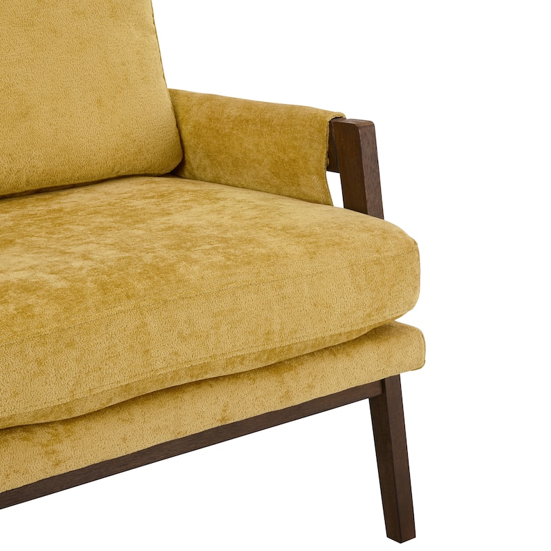 Yellow 35.4" Velvet Arm Chair