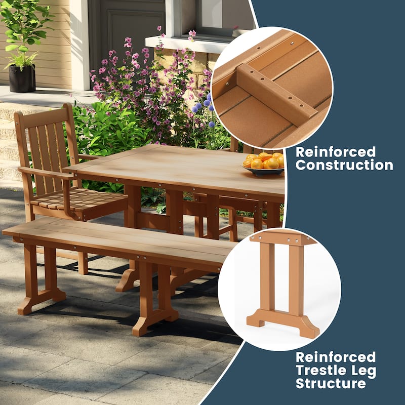 Laguna Hdpe All Weather Outdoor Patio 65" Bench