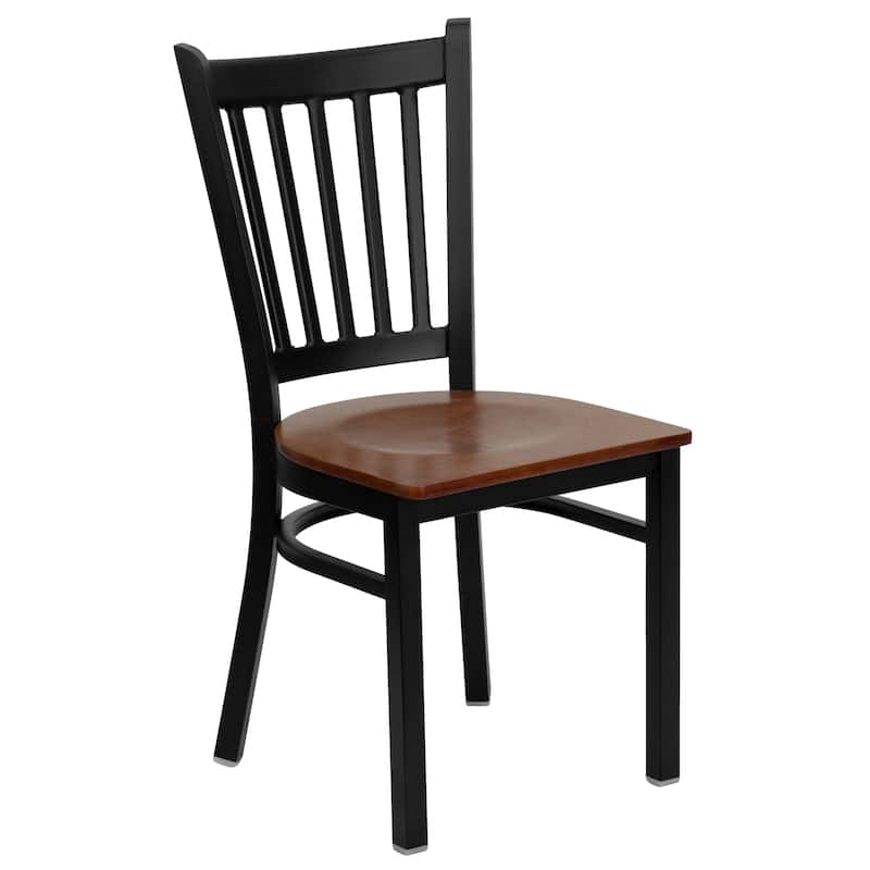 2 Pack Vertical Back Metal Restaurant Chair - 17"W x 20.25"D x 34.25"H