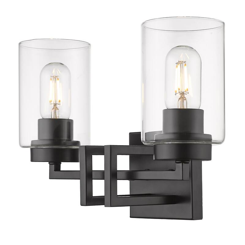 Tribeca 2 Light Bath Vanity - Matte Black with Matte Black