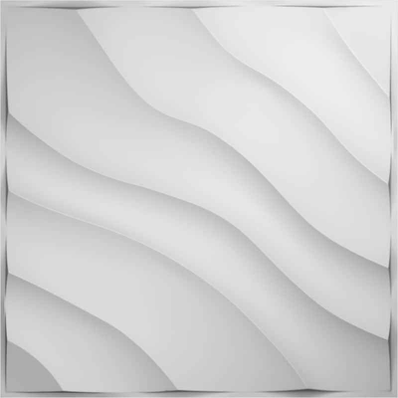 19 5/8"W x 19 5/8"H Modern Wave EnduraWall Decorative 3D Wall Panel - 12-Pack - Unfinished
