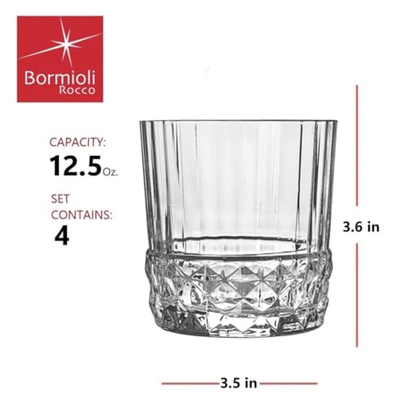 Bormioli Rocco Set of 4 America '20s DOF Glasses - 12.88 oz