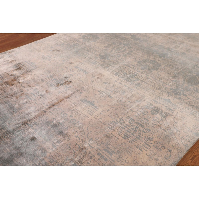 Abstract Modern Area Rug Handmade Contemporary Wool Carpet - 9'0" X 11'9"