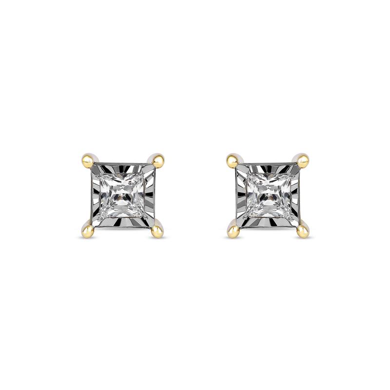 1/20ct to 3/4ct TDW Diamond Solitaire Stud Earrings in Silver for Women