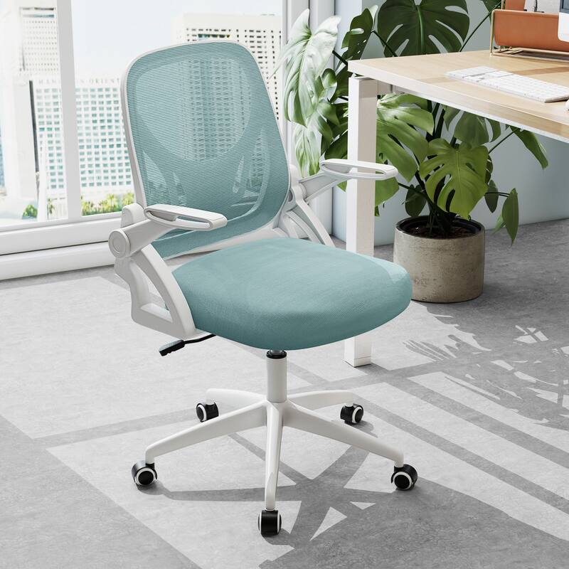 Costway Mesh Office Chair with Lumbar Support & Flip-up Arms Rolling - See Details