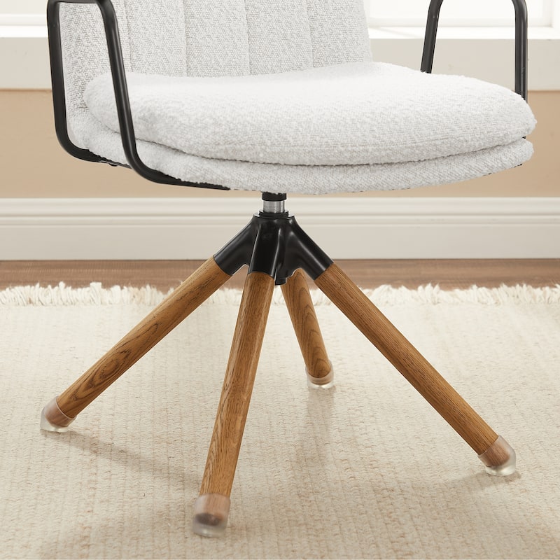 Art Leon Faux Leather Swivel Accent Arm Chair