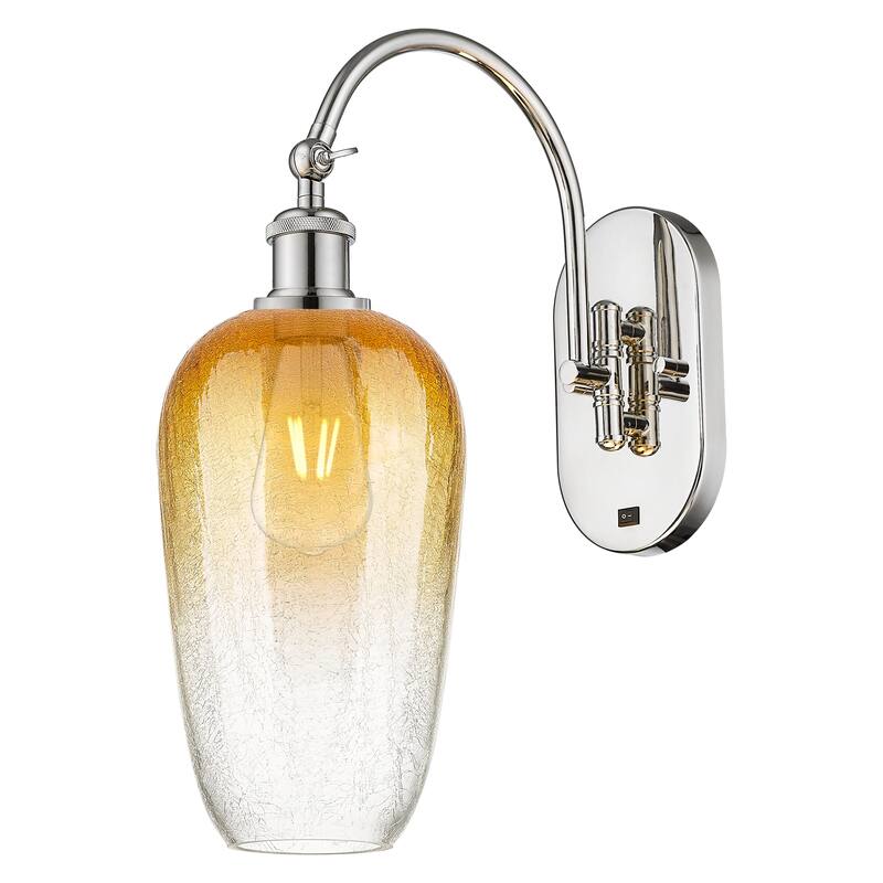 Innovations Lighting Endless Possibilities Ballston - Brookhaven Flute - 1 Light 7" Swiveling Sconce - Polished Nickel/Amber