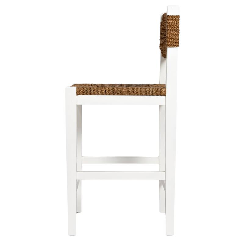 Willowbrook Solid Wood and Natural Woven Seagrass Rope Counter Stool