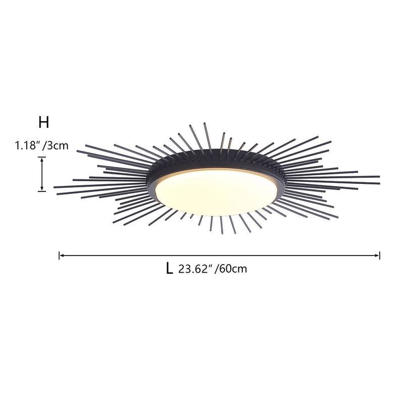 Modern Geometric Circle 1-Light LED Flush Mount Lamp Fixture