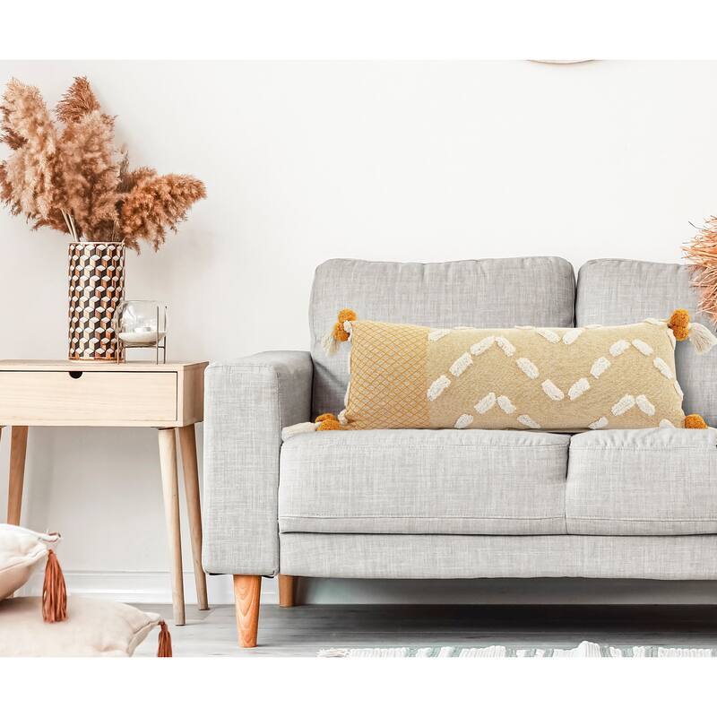 Sevita Golden Glow Zeal Pom Throw Pillow