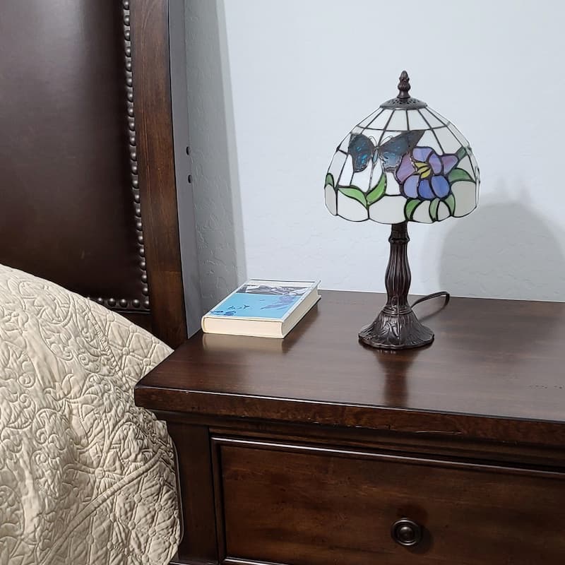 Tiffany Style Butterfly Table Lamp 15" AM210TL08B Amora Lighting