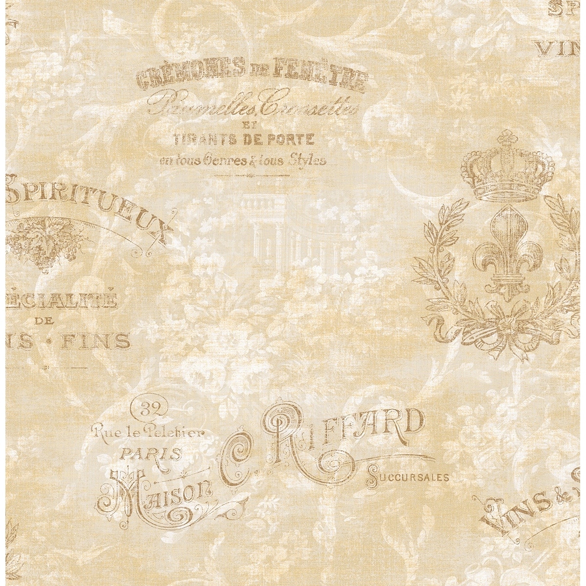 Seabrook Designs Riffard Toile Unpasted Wallpaper
