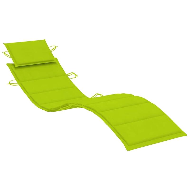 vidaXL Patio Sun Lounger with Cushion Solid Acacia Wood - 72.4" x 21.7" x 25.2"