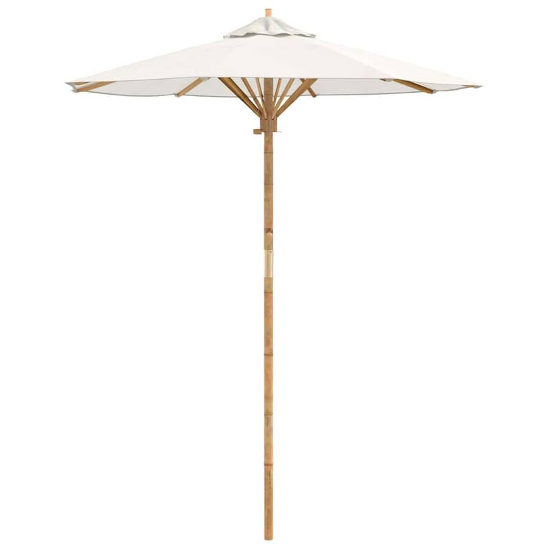 vidaXL Garden Parasol Cream White Ø 270 x 260 cm Bamboo - 70.87 x 70.87 x 90.55 in