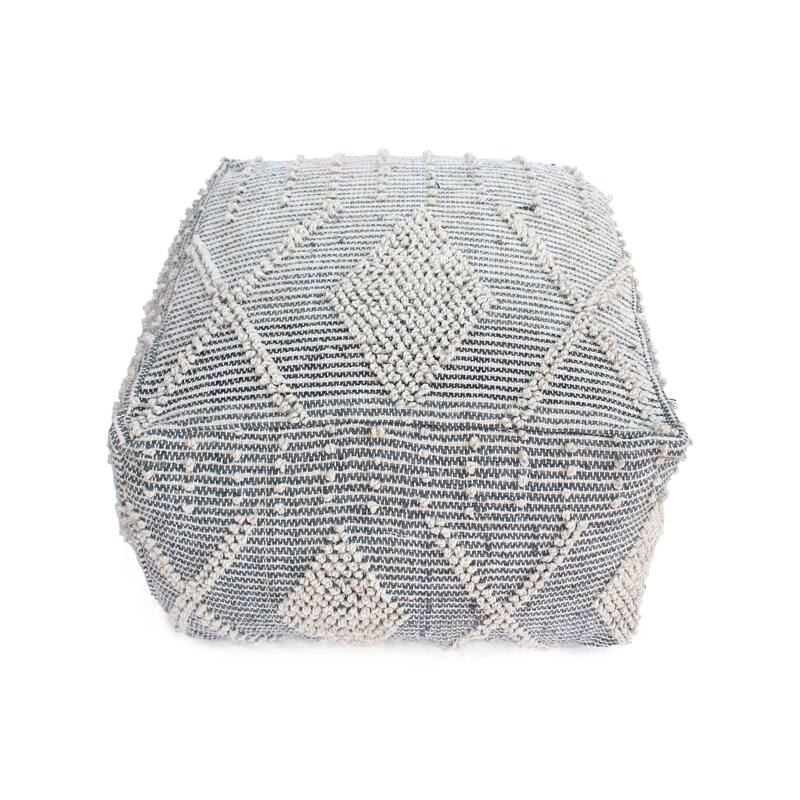 Diamond Large Handcrafted Faux Yarn Pouf