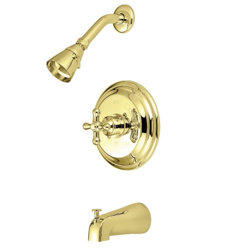 Kingston Brass Restoration Tub and Shower Faucet - Polished Brass