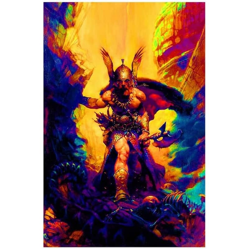 Dark Kingdom Fantasy Frank Frazetta Non Flock Blacklight Art Poster - 24 x 36 Inch