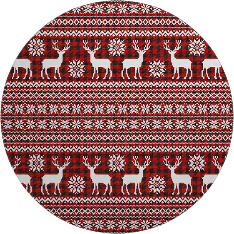 Premium Washable Super Soft Christmas Reindeer Mayfield Rug