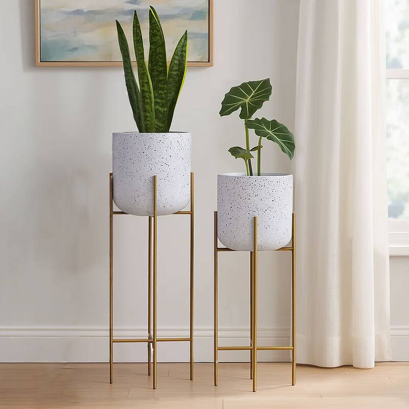 Aira Set of 2 Planters Foldable Metal Stand