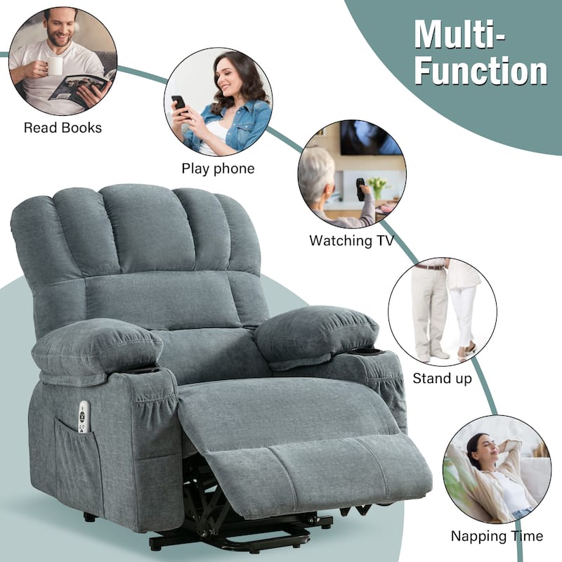 Heavy Duty Power Lift Massage Chair Electric Recliner with Heating and