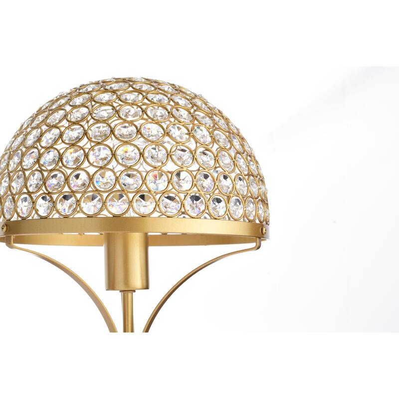 Gizella 10 Inch Glam Crystal Matte Gold Table Lamp 1-Light - N/A
