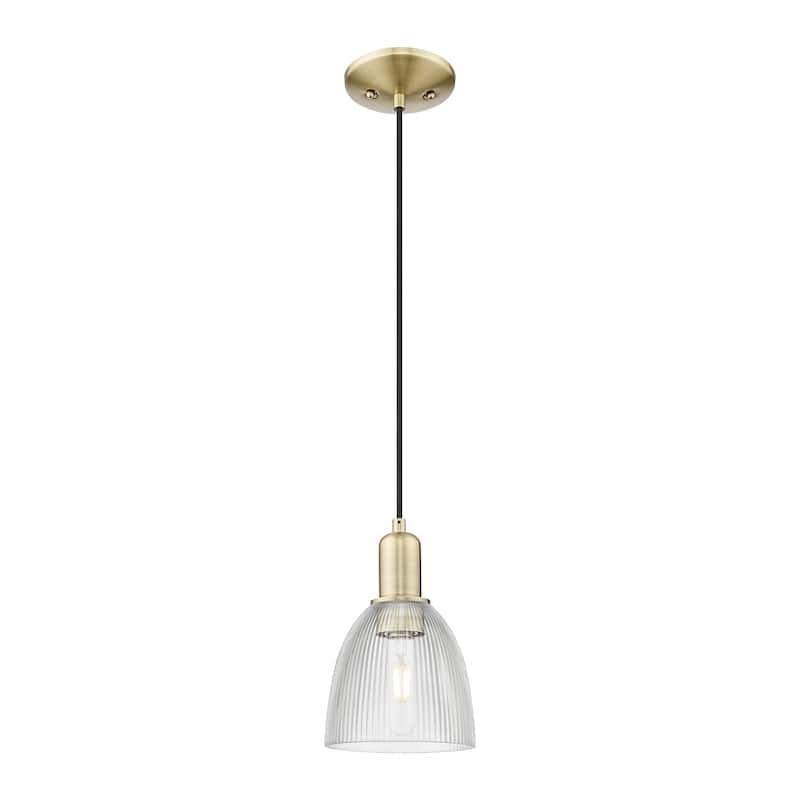 Innovations Lighting Endless Possibilities Arcadia - Castile - 1 Light 6" Cord Hung Mini Pendant - Antique Brass/Clear