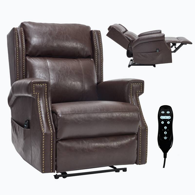 Faux Leather Recliner with 155 Degree Recline and 8 Vibration Nodes