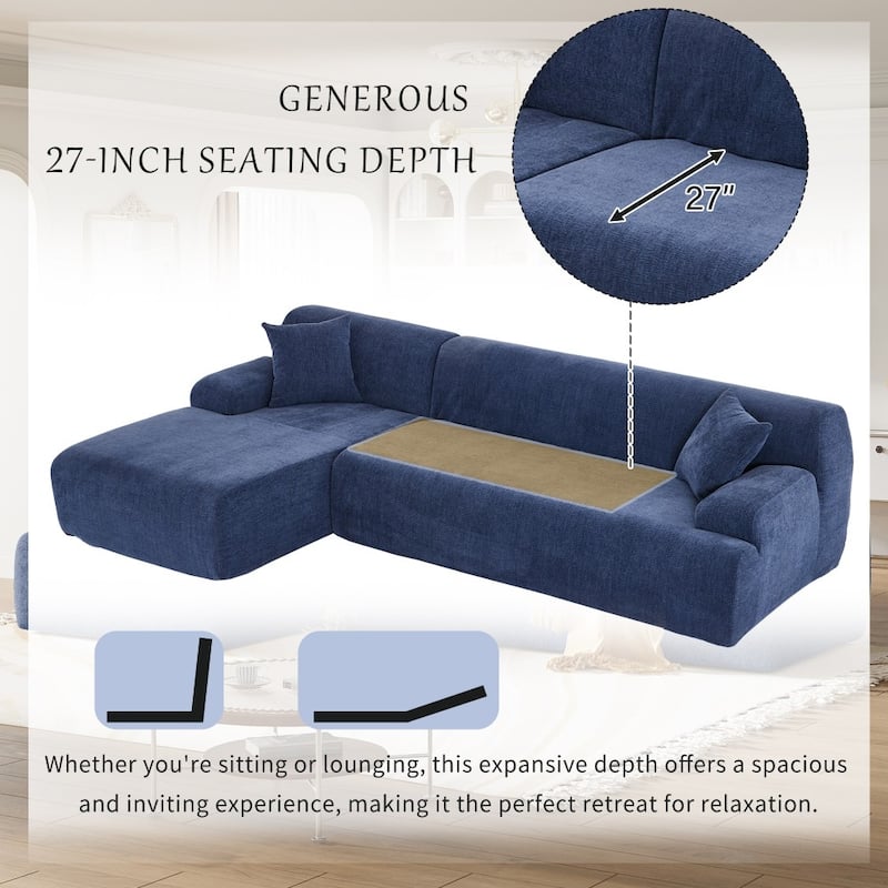 Modern Large L-Shape Modular Sectional Sofa,2 Piece Free Combination