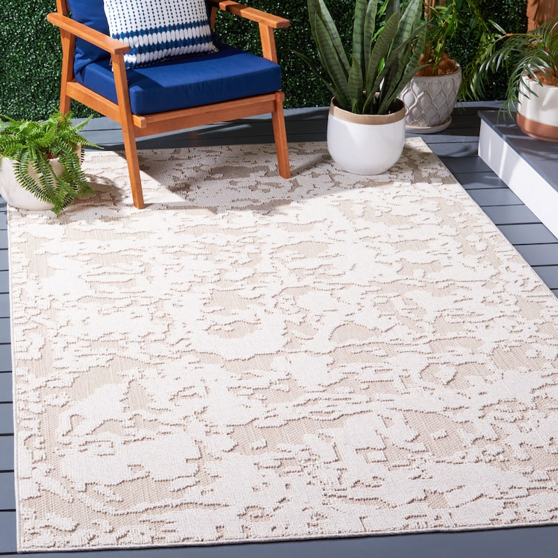 SAFAVIEH Global Dilja Indoor/ Outdoor Modern Rug - 8' x 10' - Beige/Light Beige