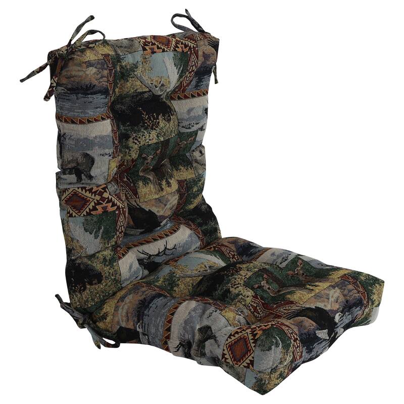 Tapestry Tufted Seat/Back Chair Cushion (Multiple Sizes) - 18 x 38 - Wild North - Single