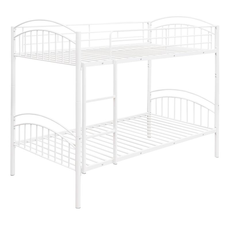 White Metal TwinoverTwin Bunk Bed with Guardrails Bed Bath & Beyond