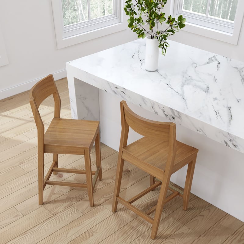 Plank and Beam Modern Counter Height Solid Wood Dining Chair