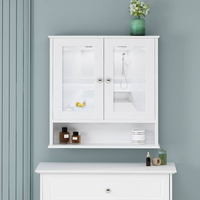 Modern Wall-Mounted Medicine Cabinet with Shelving Space
