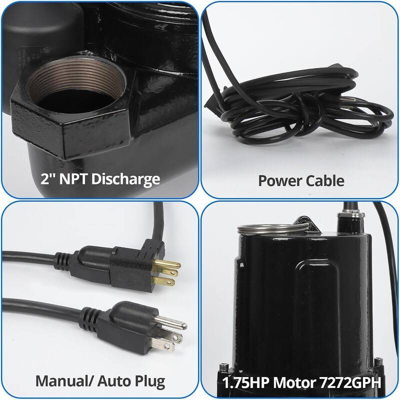 2HP Self-Priming Inground Pool Pump 8896GPH High Flow with Strainer Basket