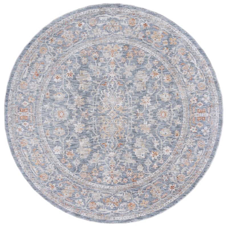 SAFAVIEH Mason Ninna Vintage Rug - 6'3" Round - Blue/Beige